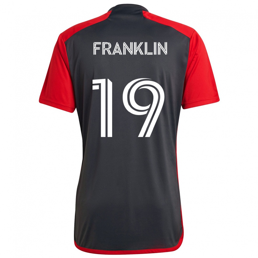 Kandiny Heren Kobe Franklin #19 Grijs Rood Thuisshirt Thuistenue 2024/25 T-Shirt