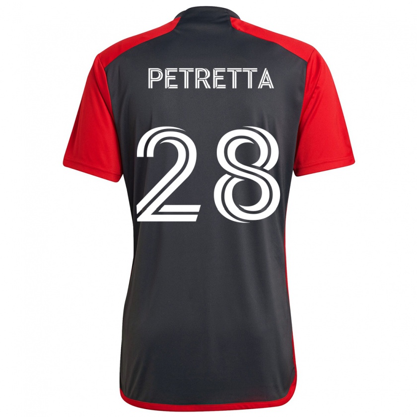 Kandiny Uomo Maglia Raoul Petretta #28 Grigio Rosso Kit Gara Home 2024/25 Maglietta