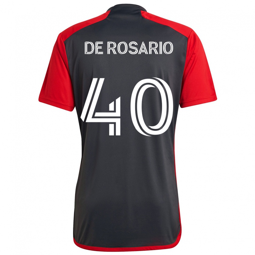 Kandiny Uomo Maglia Adisa De Rosario #40 Grigio Rosso Kit Gara Home 2024/25 Maglietta