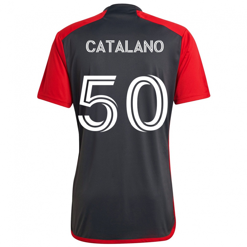 Kandiny Herren Gianluca Catalano #50 Grau Rot Heimtrikot Trikot 2024/25 T-Shirt Österreich