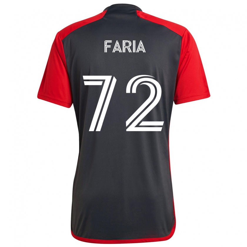 Kandiny Heren Jordan Faria #72 Grijs Rood Thuisshirt Thuistenue 2024/25 T-Shirt België