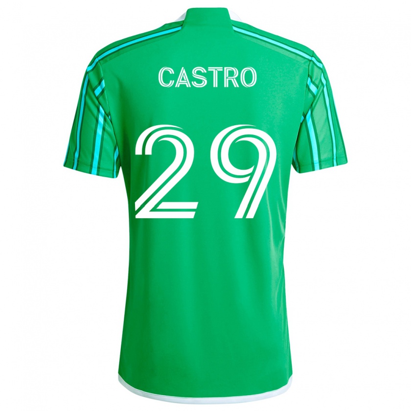 Kandiny Uomo Maglia Jacob Castro #29 Verde Bianco Kit Gara Home 2024/25 Maglietta