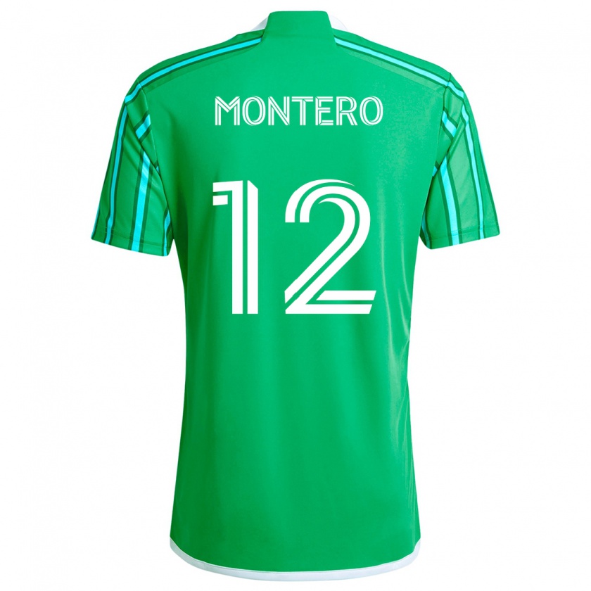 Kandiny Hombre Camiseta Fredy Montero #12 Verde Blanco 1ª Equipación 2024/25 La Camisa