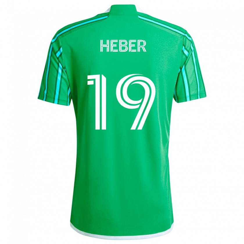 Kandiny Hombre Camiseta Héber #19 Verde Blanco 1ª Equipación 2024/25 La Camisa