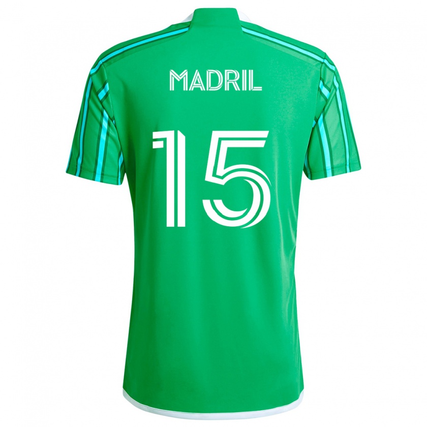 Kandiny Hombre Camiseta Emily Madril #15 Verde Blanco 1ª Equipación 2024/25 La Camisa