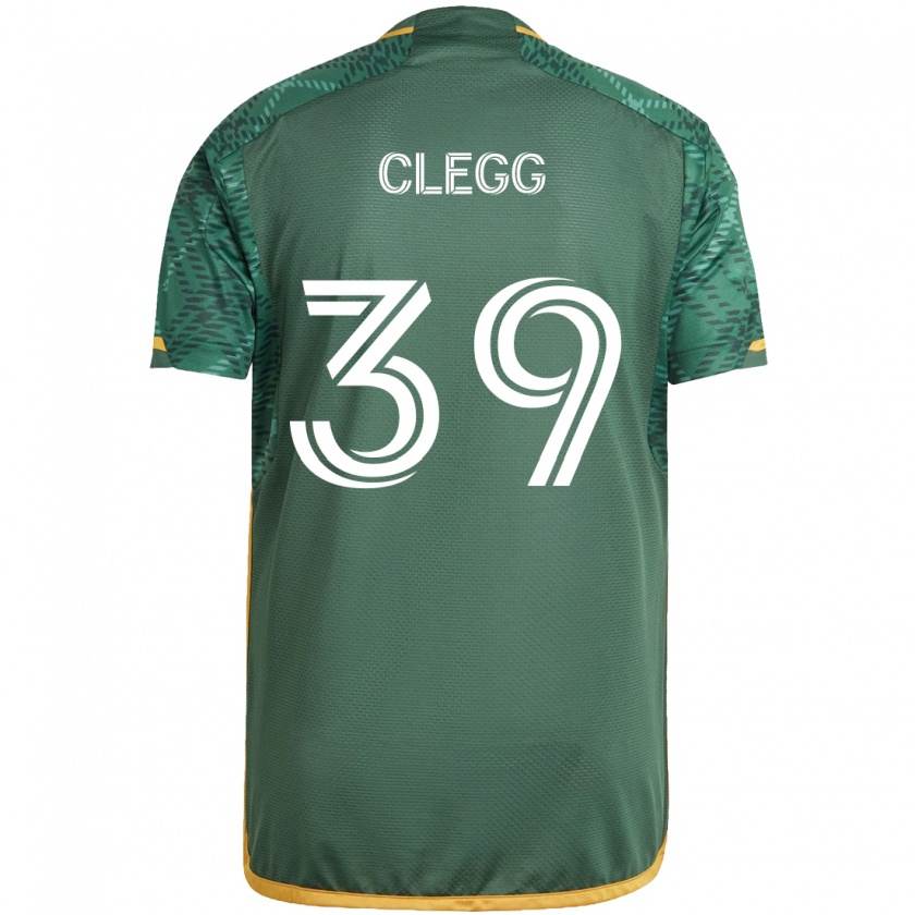 Kandiny Hombre Camiseta Tyler Clegg #39 Verde Naranja 1ª Equipación 2024/25 La Camisa