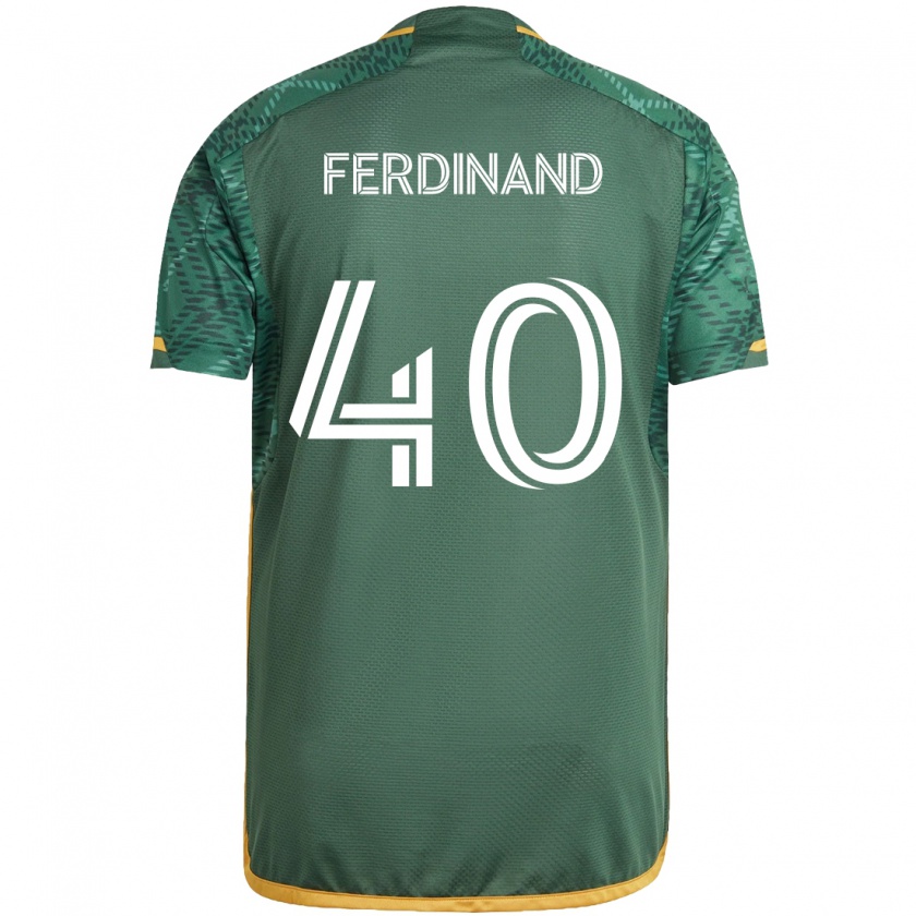 Kandiny Hombre Camiseta Keesean Ferdinand #40 Verde Naranja 1ª Equipación 2024/25 La Camisa