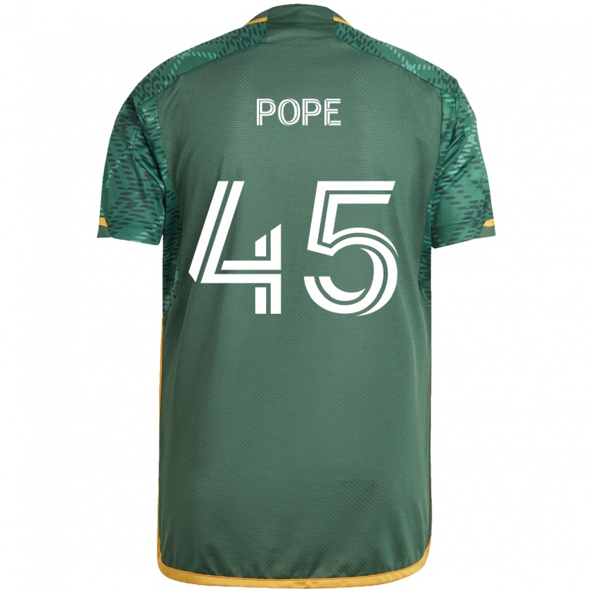 Kandiny Hombre Camiseta Blake Pope #45 Verde Naranja 1ª Equipación 2024/25 La Camisa México