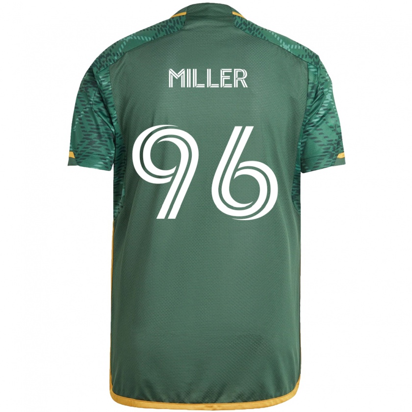 Kandiny Hombre Camiseta Carver Miller #96 Verde Naranja 1ª Equipación 2024/25 La Camisa