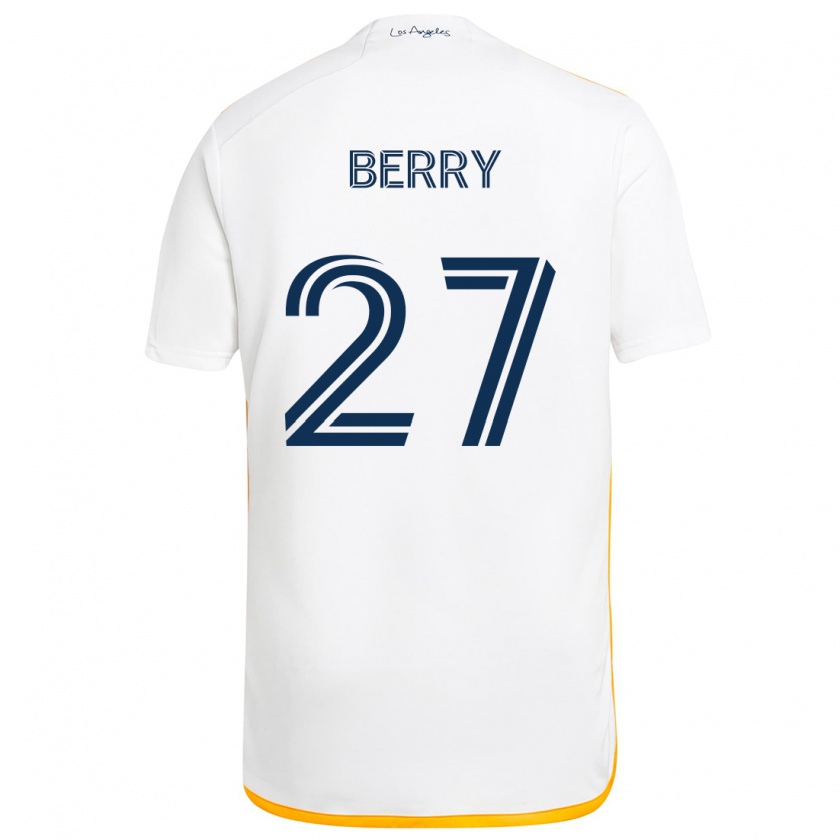 Kandiny Hombre Camiseta Miguel Berry #27 Blanco Amarillo 1ª Equipación 2024/25 La Camisa