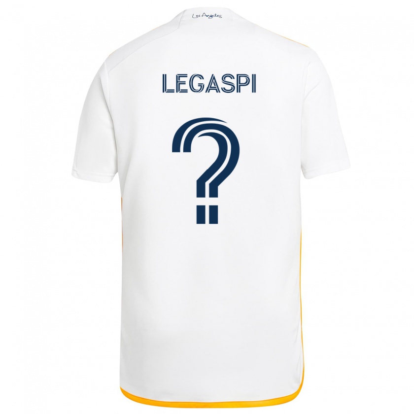 Kandiny Hombre Camiseta Allan Legaspi #0 Blanco Amarillo 1ª Equipación 2024/25 La Camisa