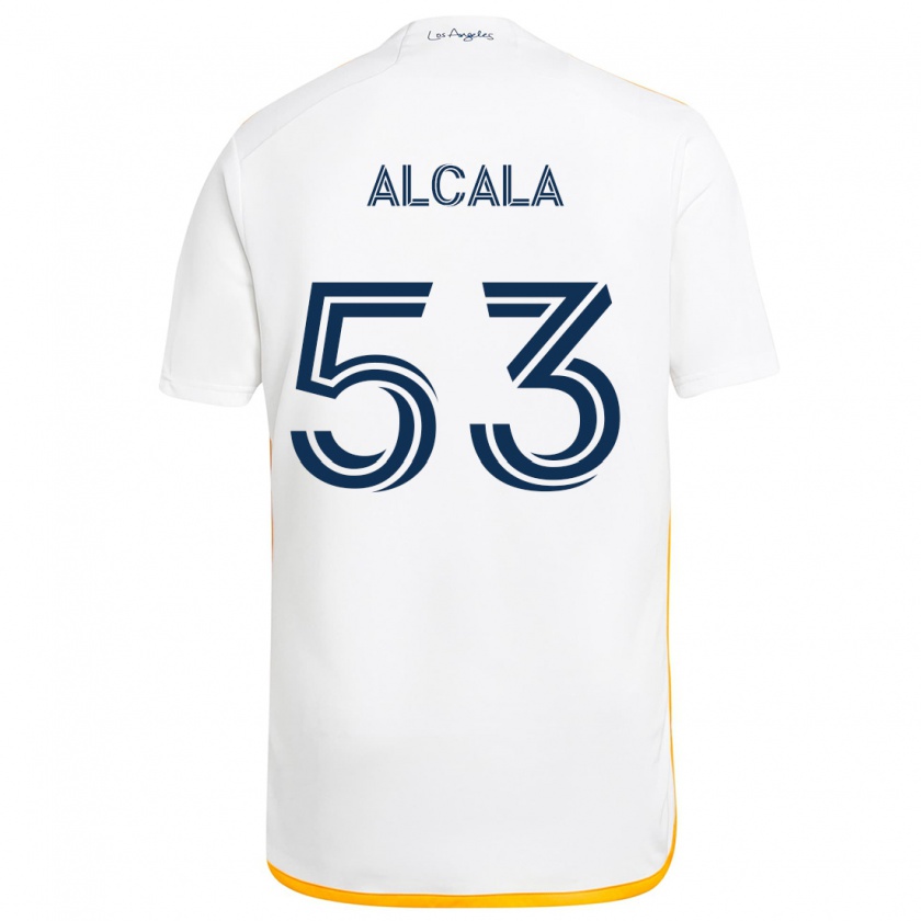 Kandiny Uomo Maglia Álex Alcalá #53 Bianco Giallo Kit Gara Home 2024/25 Maglietta