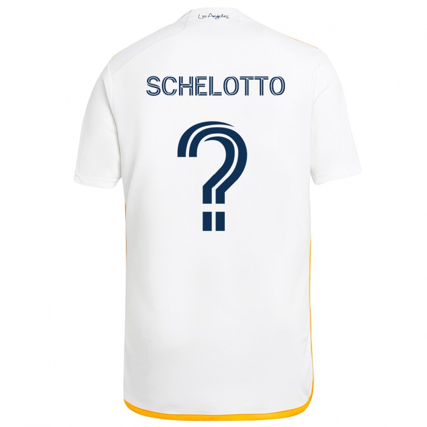 Kandiny Uomo Maglia Nicolas Barros Schelotto #0 Bianco Giallo Kit Gara Home 2024/25 Maglietta