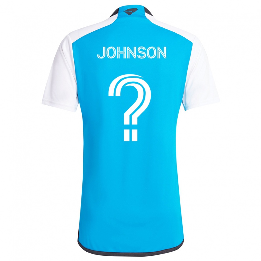 Kandiny Hombre Camiseta Tate Johnson #0 Azul Blanco 1ª Equipación 2024/25 La Camisa