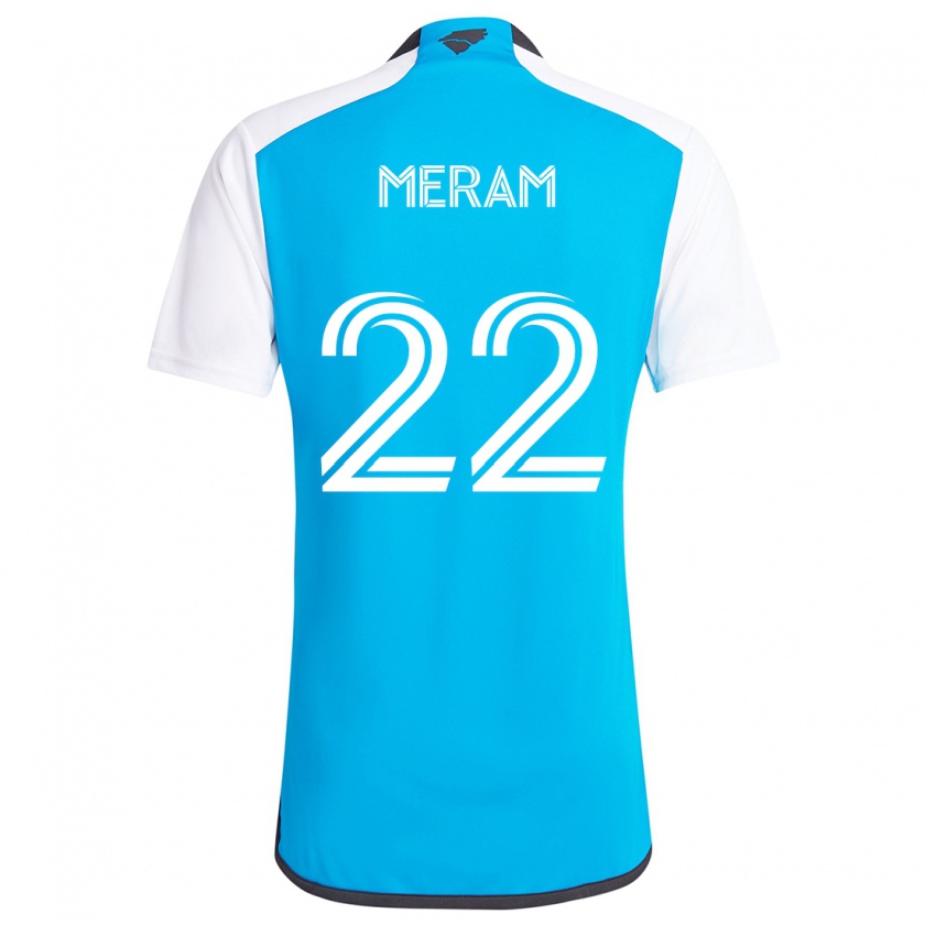 Kandiny Hombre Camiseta Justin Meram #22 Azul Blanco 1ª Equipación 2024/25 La Camisa