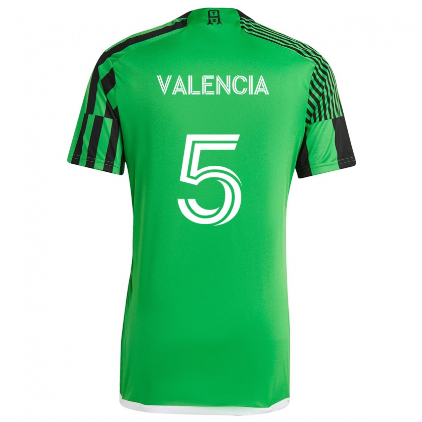 Kandiny Heren Jhojan Valencia #5 Groen Zwart Thuisshirt Thuistenue 2024/25 T-Shirt