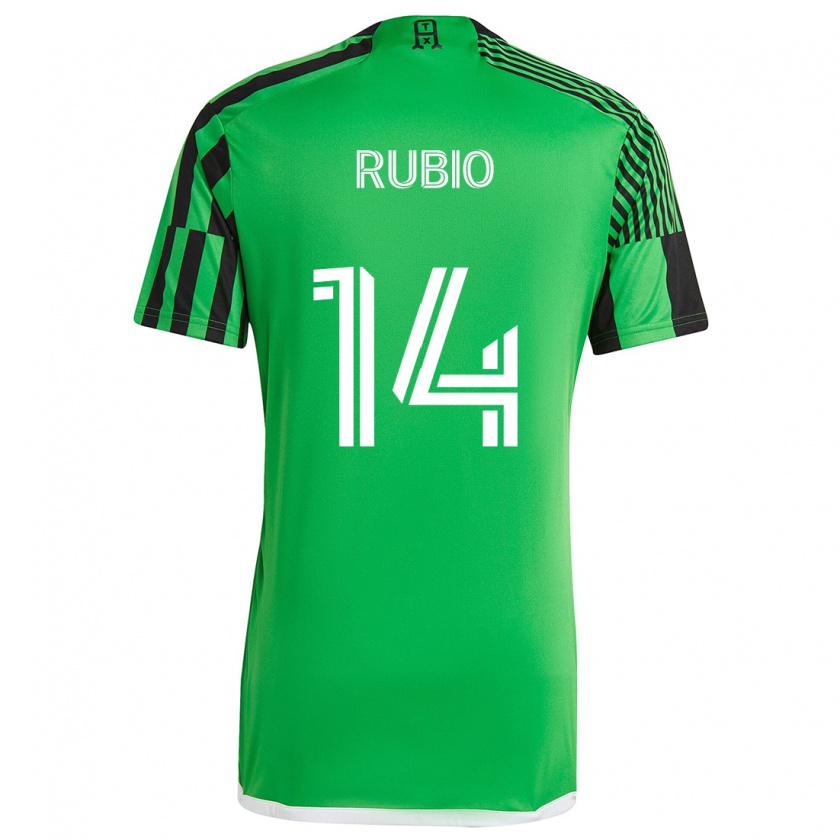 Kandiny Heren Diego Rubio #14 Groen Zwart Thuisshirt Thuistenue 2024/25 T-Shirt