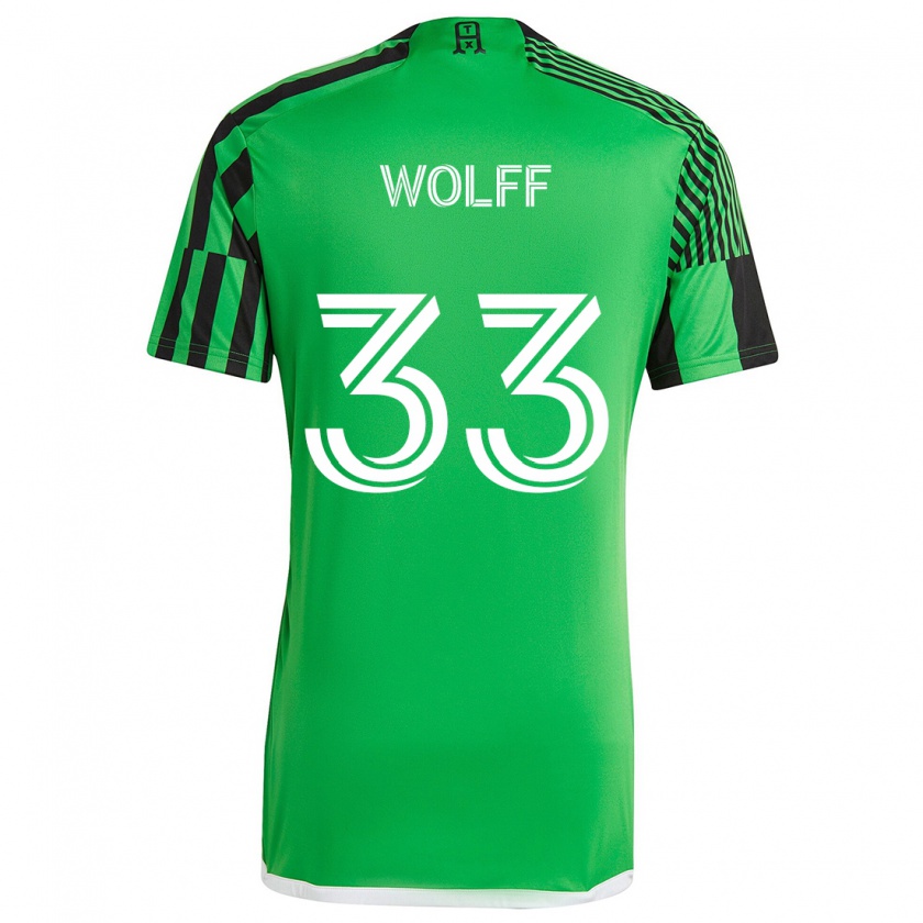 Kandiny Hombre Camiseta Owen Wolff #33 Verde Negro 1ª Equipación 2024/25 La Camisa