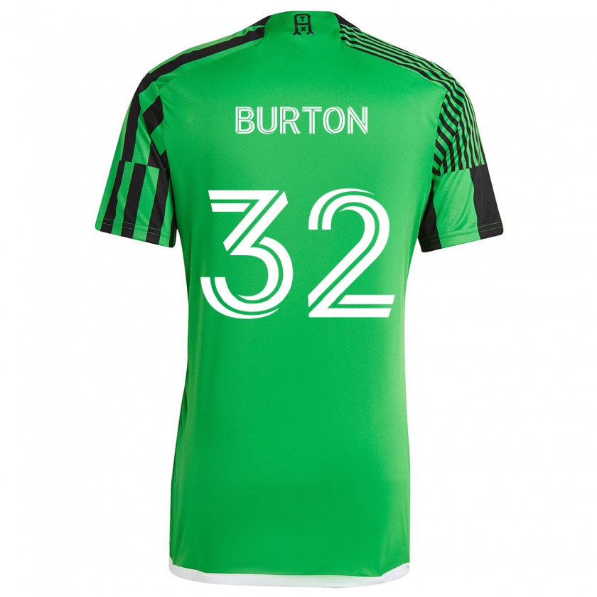 Kandiny Hombre Camiseta Micah Burton #32 Verde Negro 1ª Equipación 2024/25 La Camisa