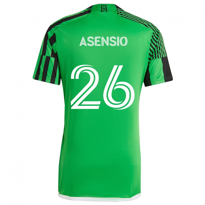 Kandiny Hombre Camiseta Charlie Asensio #26 Verde Negro 1ª Equipación 2024/25 La Camisa