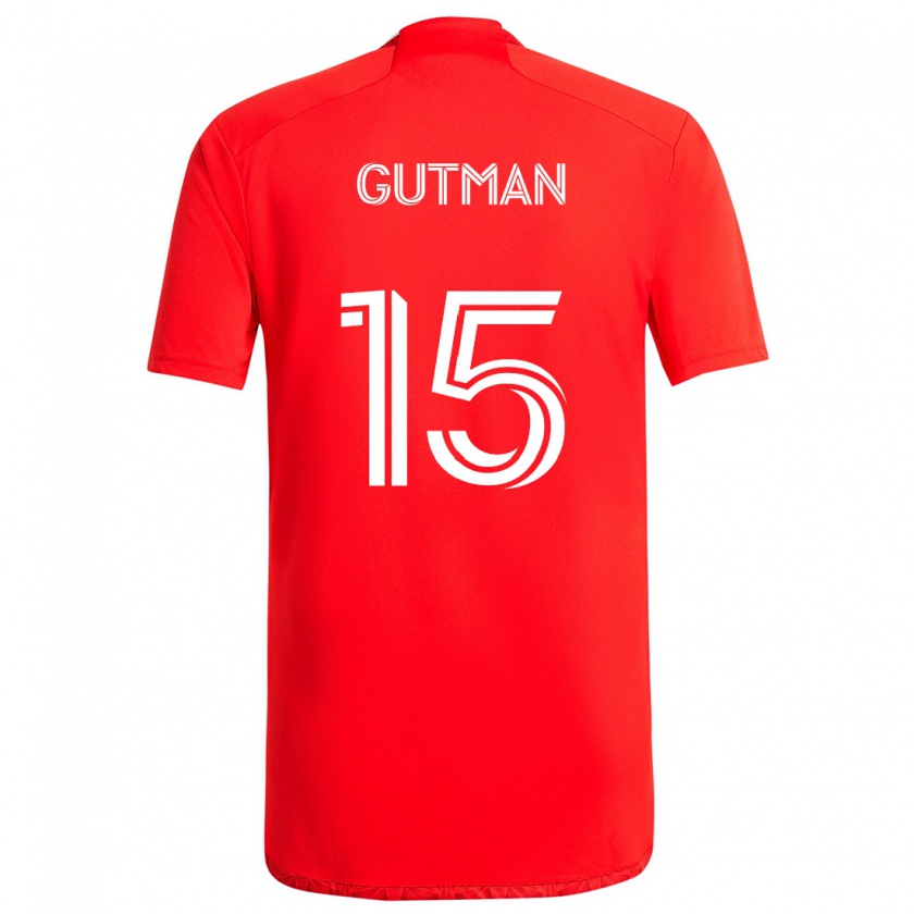 Kandiny Uomo Maglia Andrew Gutman #15 Rosso Bianco Kit Gara Home 2024/25 Maglietta