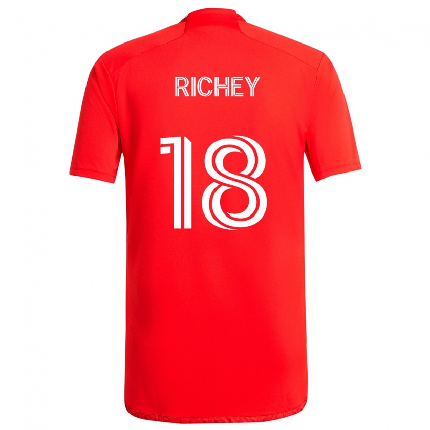 Kandiny Uomo Maglia Spencer Richey #18 Rosso Bianco Kit Gara Home 2024/25 Maglietta