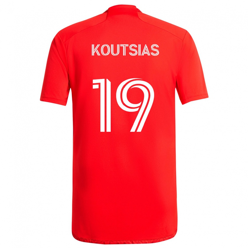 Kandiny Herren Georgios Koutsias #19 Rot-Weiss Heimtrikot Trikot 2024/25 T-Shirt Österreich