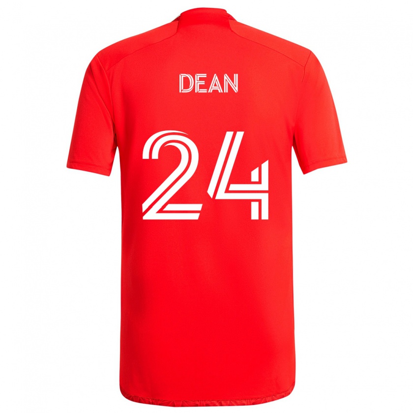 Kandiny Heren Jonathan Dean #24 Rood Wit Thuisshirt Thuistenue 2024/25 T-Shirt