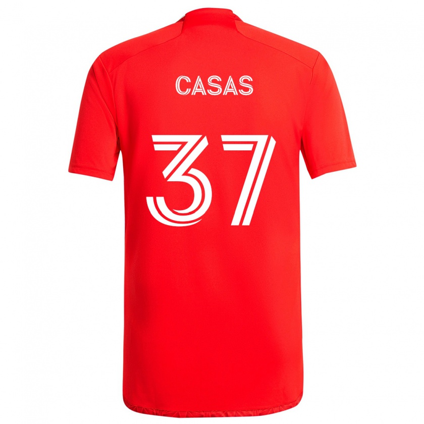 Kandiny Heren Javier Casas #37 Rood Wit Thuisshirt Thuistenue 2024/25 T-Shirt