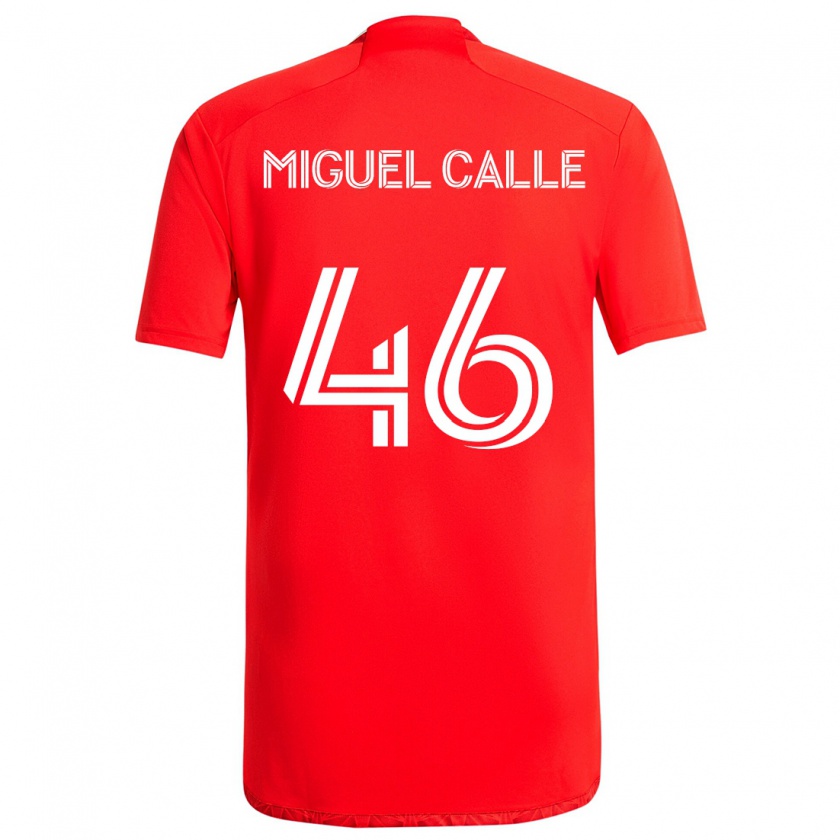 Kandiny Heren Juan Miguel Calle #46 Rood Wit Thuisshirt Thuistenue 2024/25 T-Shirt