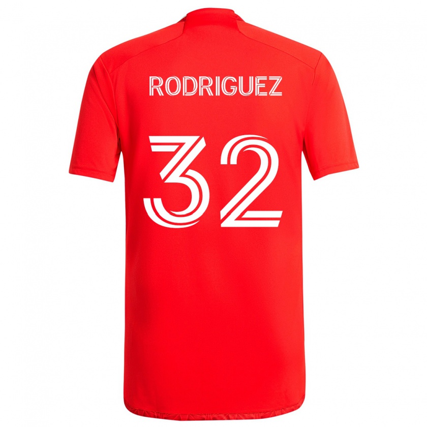 Kandiny Uomo Maglia Missael Rodríguez #32 Rosso Bianco Kit Gara Home 2024/25 Maglietta