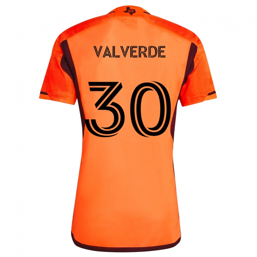 Kandiny Hombre Camiseta Jefferson Valverde #30 Naranja Negro 1ª Equipación 2024/25 La Camisa