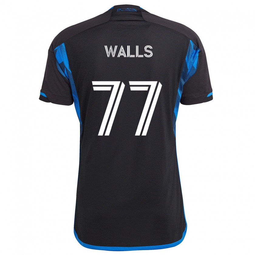 Kandiny Uomo Maglia Casey Walls #77 Blu Nero Kit Gara Home 2024/25 Maglietta