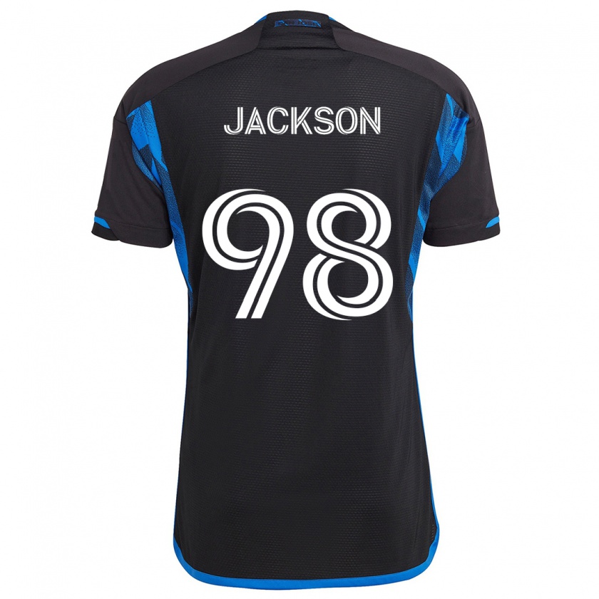 Kandiny Hombre Camiseta Jacob Jackson #98 Azul Negro 1ª Equipación 2024/25 La Camisa México