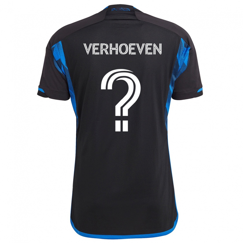 Kandiny Heren Oscar Verhoeven #0 Blauw Zwart Thuisshirt Thuistenue 2024/25 T-Shirt België