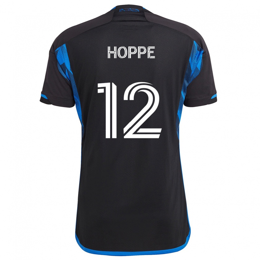 Kandiny Uomo Maglia Matthew Hoppe #12 Blu Nero Kit Gara Home 2024/25 Maglietta