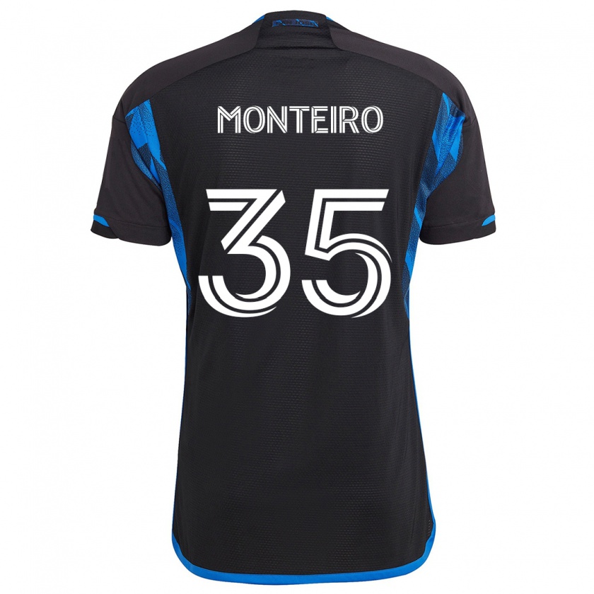 Kandiny Heren Jamiro Monteiro #35 Blauw Zwart Thuisshirt Thuistenue 2024/25 T-Shirt België