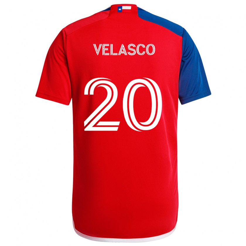 Kandiny Hombre Camiseta Alan Velasco #20 Azul Rojo 1ª Equipación 2024/25 La Camisa