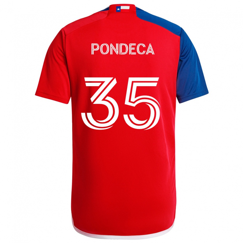 Kandiny Hombre Camiseta Tomas Pondeca #35 Azul Rojo 1ª Equipación 2024/25 La Camisa México