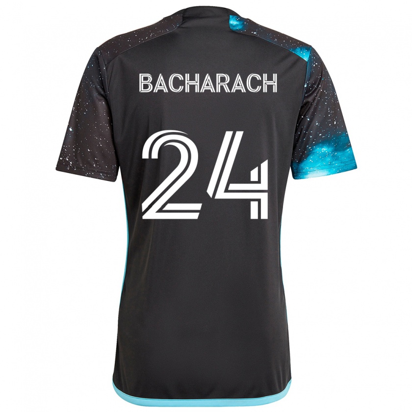 Kandiny Hombre Camiseta Hugo Bacharach #24 Azul Negro 1ª Equipación 2024/25 La Camisa