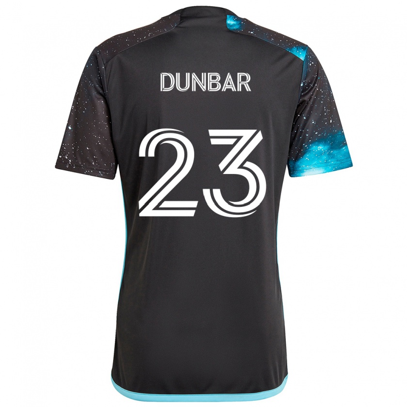 Kandiny Heren Cameron Dunbar #23 Zwart Blauw Thuisshirt Thuistenue 2024/25 T-Shirt