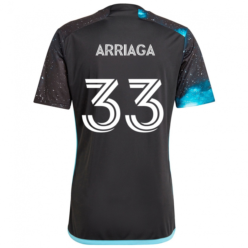 Kandiny Uomo Maglia Kervin Arriaga #33 Nero Blu Kit Gara Home 2024/25 Maglietta