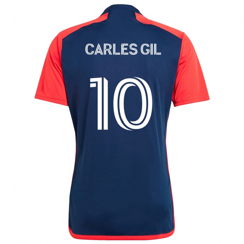 Kandiny Heren Carles Gil #10 Blauw Rood Thuisshirt Thuistenue 2024/25 T-Shirt