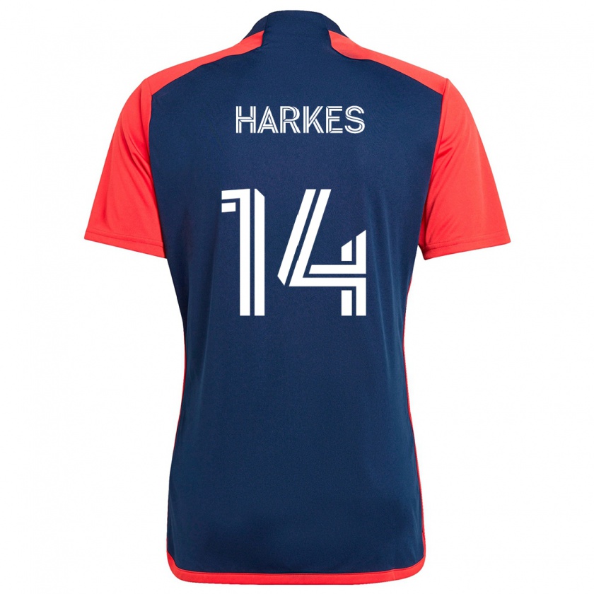 Kandiny Uomo Maglia Ian Harkes #14 Blu Rosso Kit Gara Home 2024/25 Maglietta