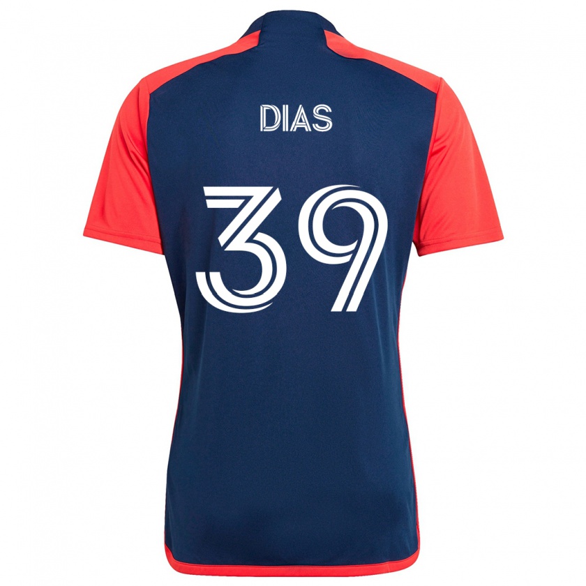 Kandiny Heren Marcos Dias #39 Blauw Rood Thuisshirt Thuistenue 2024/25 T-Shirt