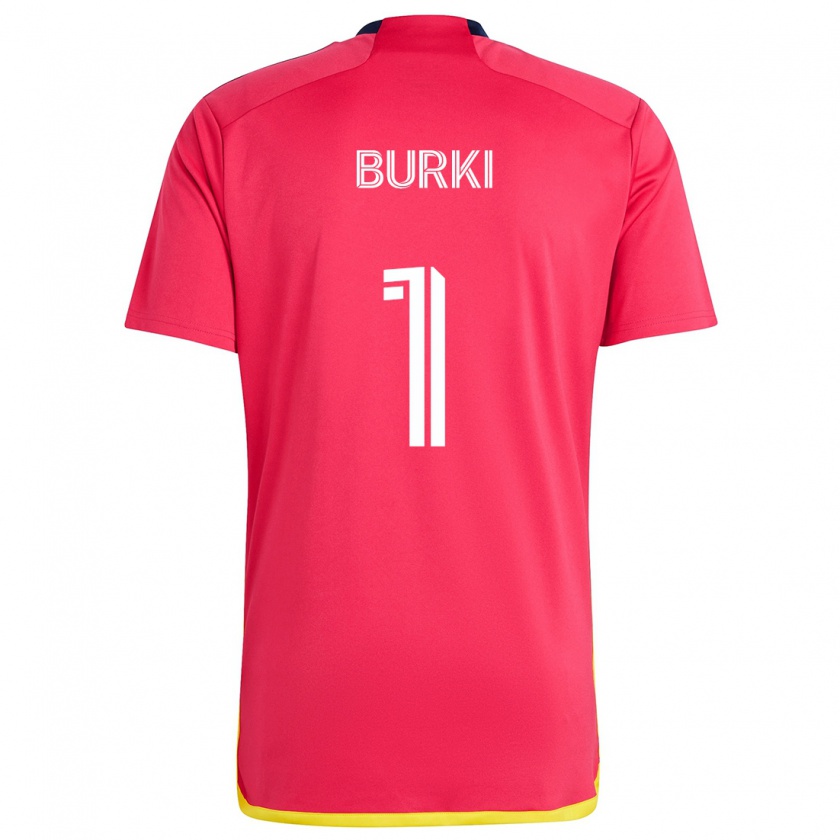 Kandiny Hombre Camiseta Roman Bürki #1 Rojo Azul 1ª Equipación 2024/25 La Camisa