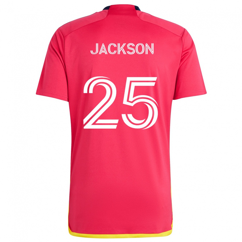 Kandiny Hombre Camiseta Aziel Jackson #25 Rojo Azul 1ª Equipación 2024/25 La Camisa