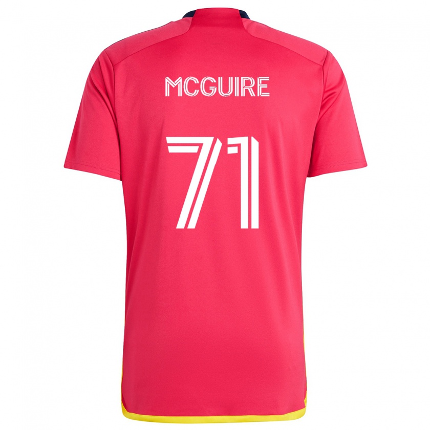 Kandiny Hombre Camiseta Nolan Mcguire #71 Rojo Azul 1ª Equipación 2024/25 La Camisa