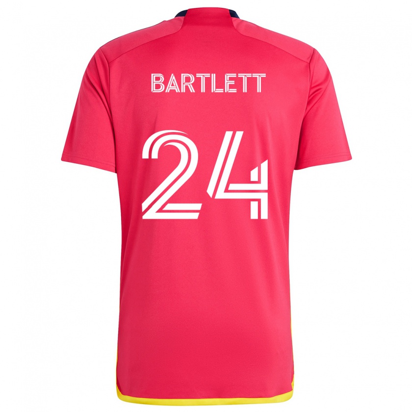 Kandiny Hombre Camiseta Lucas Bartlett #24 Rojo Azul 1ª Equipación 2024/25 La Camisa