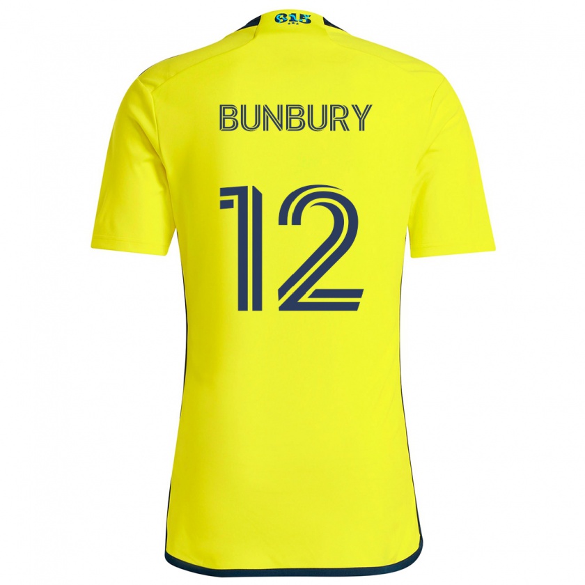 Kandiny Uomo Maglia Teal Bunbury #12 Giallo Blu Kit Gara Home 2024/25 Maglietta